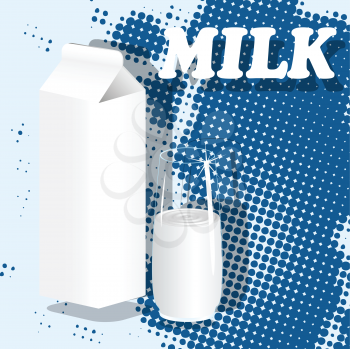Royalty Free Clipart Image of a Glass of Milk