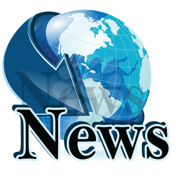 Royalty Free Clipart Image of a Global News Concept