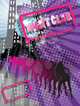 Royalty Free Clipart Image of a Night Club Background