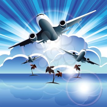 Royalty Free Clipart Image of an Airplan