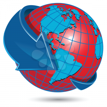 Royalty Free Clipart Image of a Red Globe