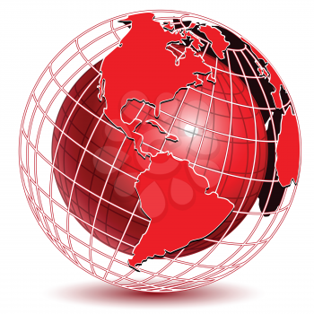 Royalty Free Clipart Image of a Red Globe