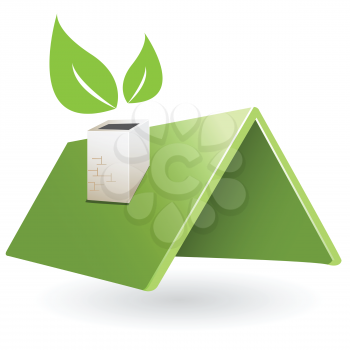 Royalty Free Clipart Image of a Green Roof