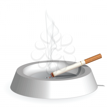 Royalty Free Clipart Image of a Cigarette in an Ashtray