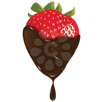 Royalty Free Clipart Image of a Chocolate Strawberry