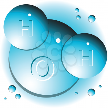 Royalty Free Clipart Image of a Molecule Water Illustration