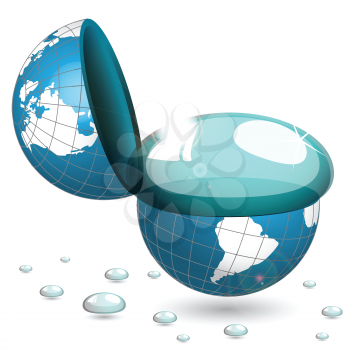 Royalty Free Clipart Image of a Water and Globe