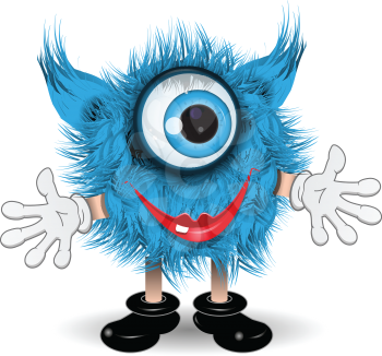 Royalty Free Clipart Image of a Furry Monster