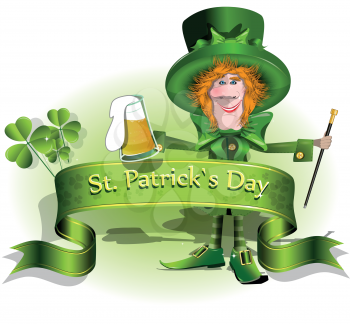Royalty Free Clipart Image of a Leprechaun