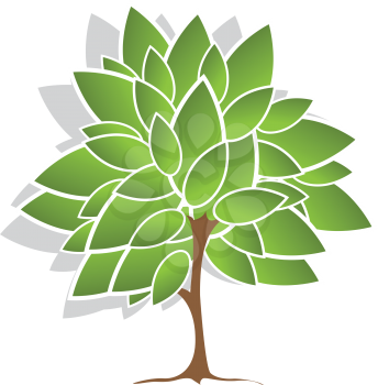 Royalty Free Clipart Image of a Green Tree