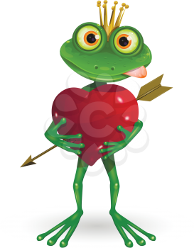 Royalty Free Clipart Image of a Frog Prince