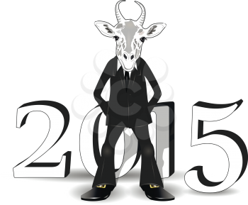 abstract illustration of a goat symbol of the new year