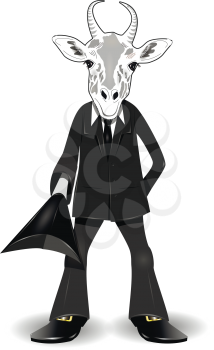 abstract illustration of a goat in a suit