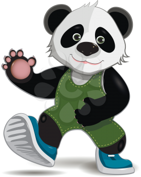 illustration cute fat panda on a white background