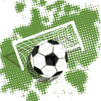 Illustration Soccer ball on a green background
