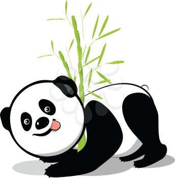 Stock Illustration Merry Little Panda on a White Background
