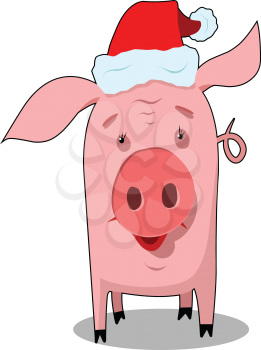 Stock Illustration New Year Pig Symbol on a White Background