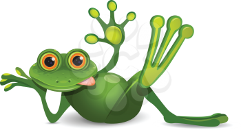 Stock Illustration Thick Frog Resting on a White Background