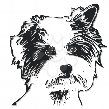 Illustration Figure Little Dog on a White Background