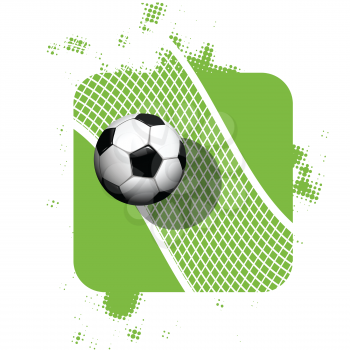 Stock Illustration Soccer Ball on Abstract Background on White Background