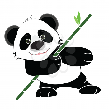 Stock Illustration Terrible Cute Cartoon Panda on a White Background