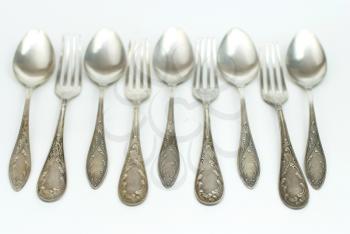 Royalty Free Photo of Antique Spoons and Forks