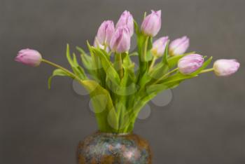Royalty Free Photo of a Vase of Tulips