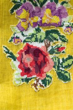 Royalty Free Photo of a Cross Stitched Fabric