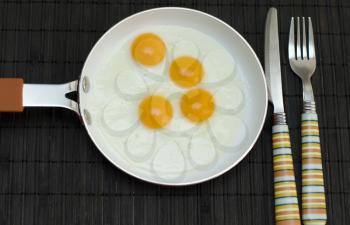 Royalty Free Photo of Eggs in a Pan