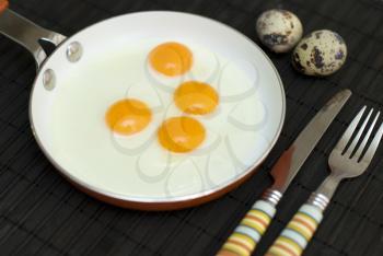 Royalty Free Photo of Eggs in a Frying Pan