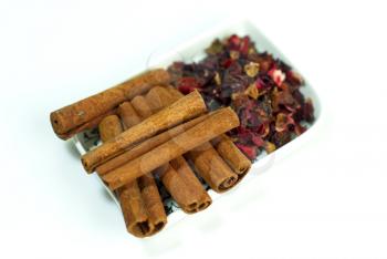 Royalty Free Photo of Cinnamon Sticks and Spices