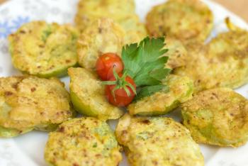 Royalty Free Photo of Green Fried Tomatoes