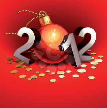 Royalty Free Clipart Image of a 2012 and Ornament