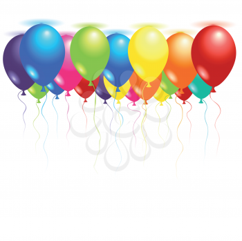 Royalty Free Clipart Image of Helium Balloons