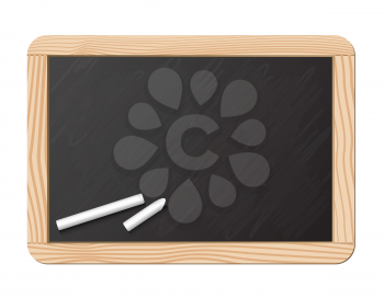 Royalty Free Clipart Image of a Chalkboard and Chalk
