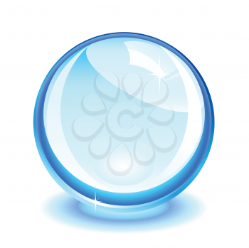 Royalty Free Clipart Image of a Blue Crystal Ball