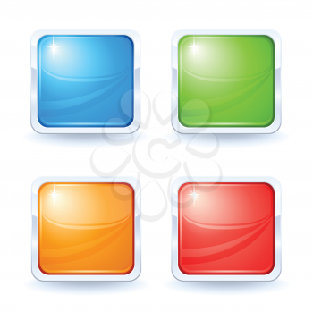 Royalty Free Clipart Image of Four Square Buttons