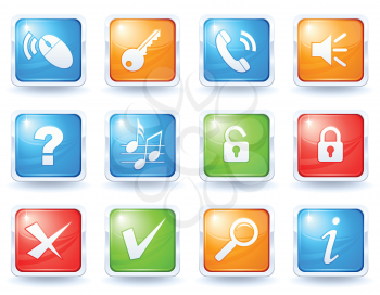 Royalty Free Clipart Image of Internet Buttons