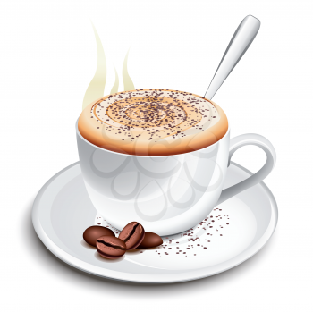 Royalty Free Clipart Image of a Cup of Cappuccino