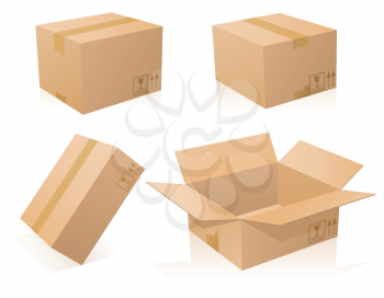Royalty Free Clipart Image of Cardboard Boxes