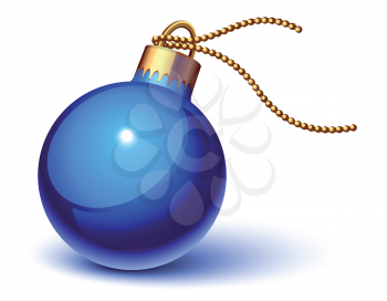 Royalty Free Clipart Image of a Blue Christmas Ornament