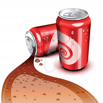 Royalty Free Clipart Image of an Open Can of Cola