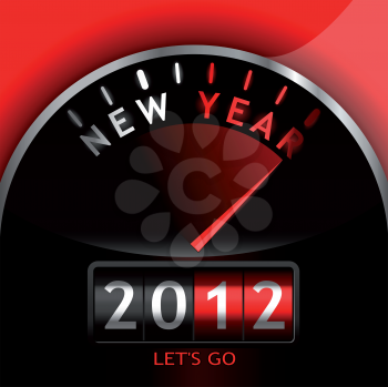 Royalty Free Clipart Image of a 2012 Counter Dashboard