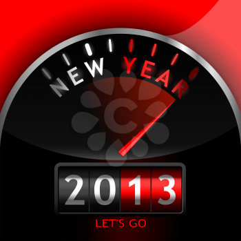 Royalty Free Clipart Image of a 2013 Counter Dashboard