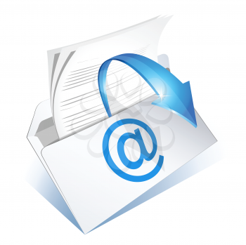Royalty Free Clipart Image of a Letter in an Envelope