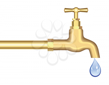 Royalty Free Clipart Image of a Dripping Faucet