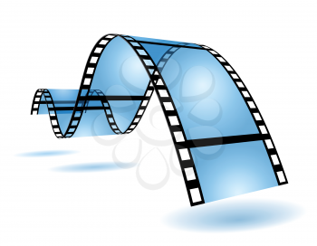Royalty Free Clipart Image of a Blue Film Strip