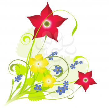 Royalty Free Clipart Image of a Spring Floral Composition