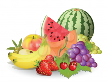 Royalty Free Clipart Image of Fruits