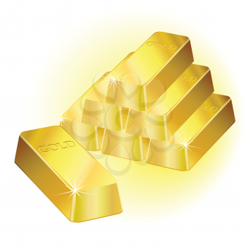 Royalty Free Clipart Image of Gold Bars